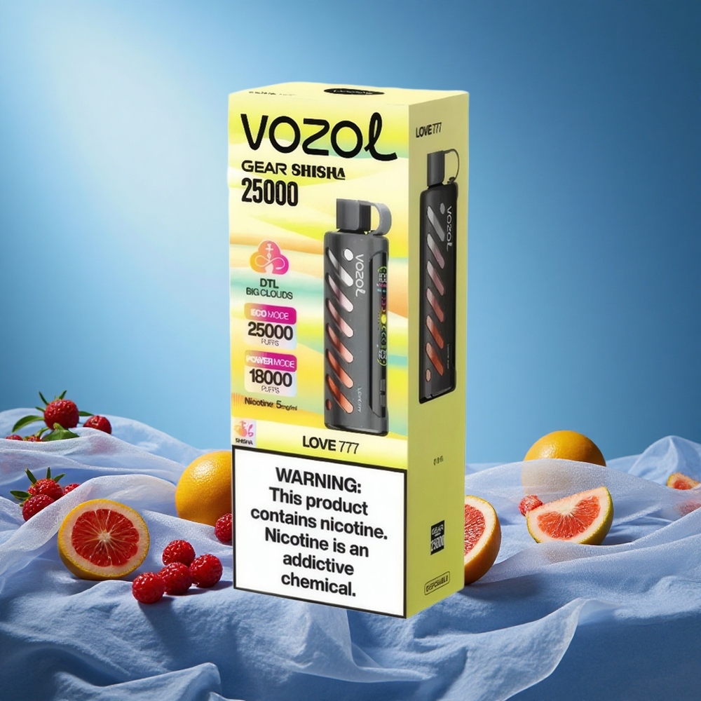 VOZOL Gear Shisha 25000 Puffs 30 Flavors Dual Mesh Modes 1000mAh 5mg S.i.L.C Tech Love 777 grossiste puff