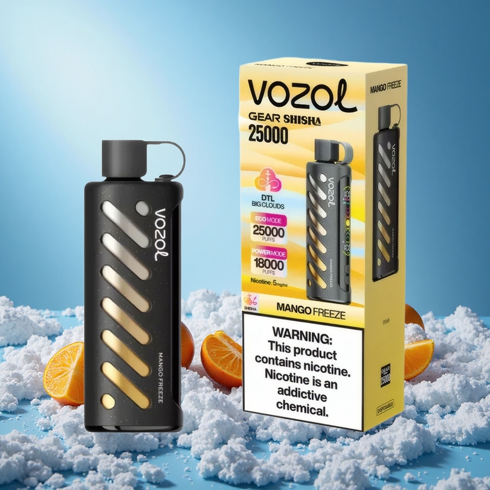 VOZOL Gear Shisha 25000 Puffs Mango Freeze 30 Flavors Dual Mesh 1000mAh 5mg grossiste puff