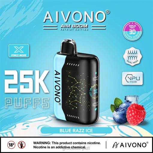 Aivono AIM BOOM 25000 Blue Razz Ice TLF20345 Aivono AIM BOOM 25000 Blue Razz Ice TLF20345