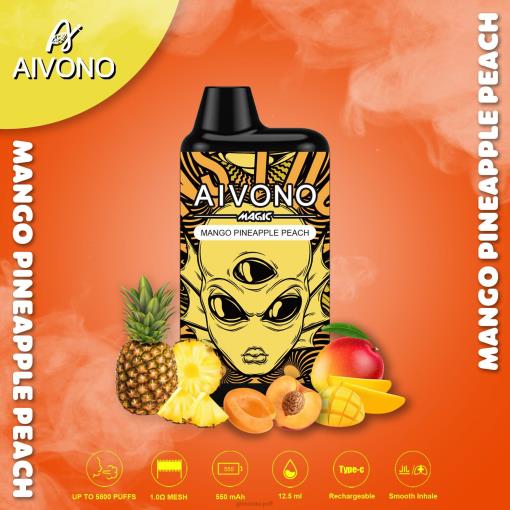 Aivono AIM MAGIC 5800 Mouth Box Cigarette Mango Pineapple Peach TLF2088