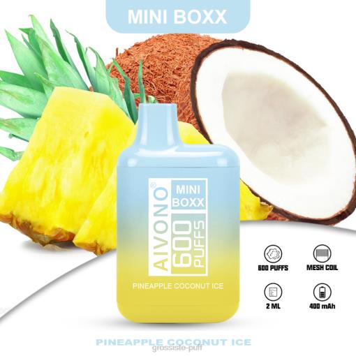 Aivono AIM MINI BOXX 600 Pineapple Coconut Ice TLF20238 Aivono AIM MINI BOXX 600 Pineapple Coconut Ice TLF20238