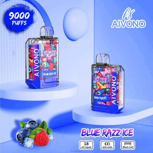 Aivono AIM XXL 9000 Mouth Sticker Transparent Blue Razz Ice TLF2054 Aivono AIM XXL 9000 Mouth Sticker Transparent Blue Razz Ice TLF2054
