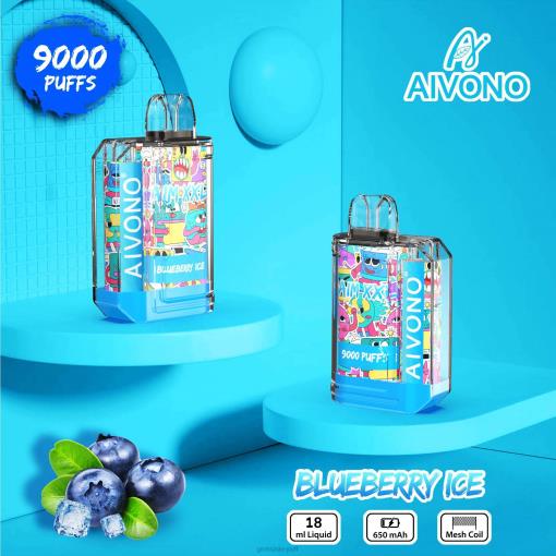 Aivono AIM XXL 9000 Mouth Sticker Transparent Blueberry Ice TLF2050