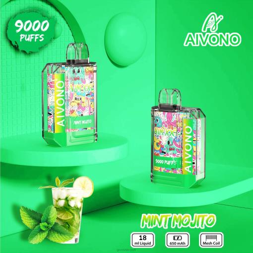 Aivono AIM XXL 9000 Mouth Sticker Transparent Mint Mojito TLF2055