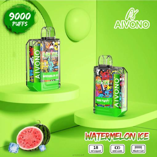 Aivono AIM XXL 9000 Mouth Sticker Transparent Watermelon Ice TLF2048
