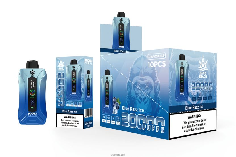 Bang Beach 20000 Puffs Smart Screen Vape Blue Razz Ice L6HJ6611