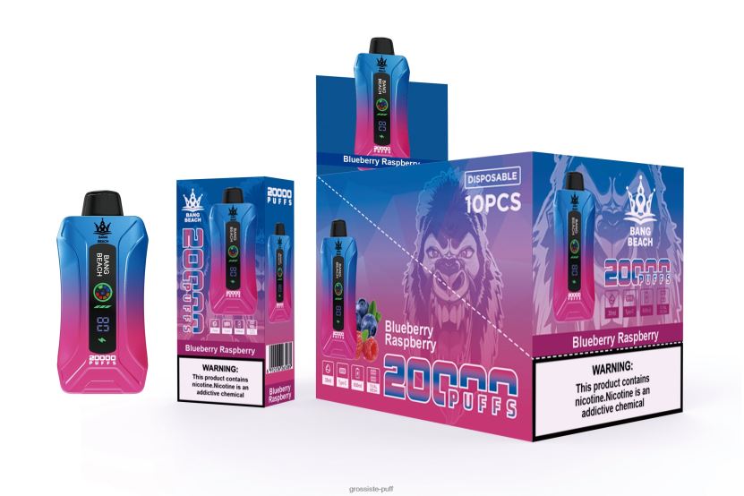 Bang Beach 20000 Puffs Smart Screen Vape Blueberry Raspberry L6HJ6612