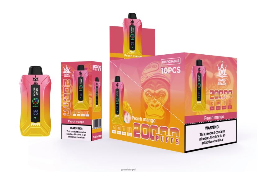 Bang Beach 20000 Puffs Smart Screen Vape Peach Mango L6HJ662