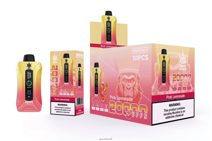Bang Beach 20000 Puffs Smart Screen Vape Pink Lemonade L6HJ664