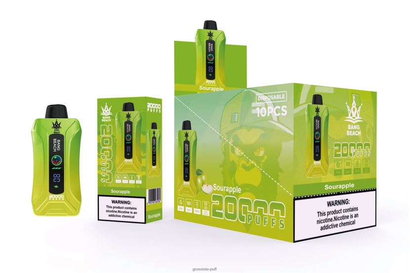 Bang Beach 20000 Puffs Smart Screen Vape Sour Apple L6HJ661