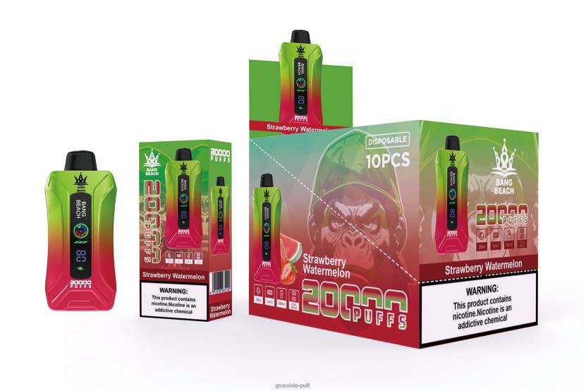 Bang Beach 20000 Puffs Smart Screen Vape Strawberry Watermelon L6HJ663