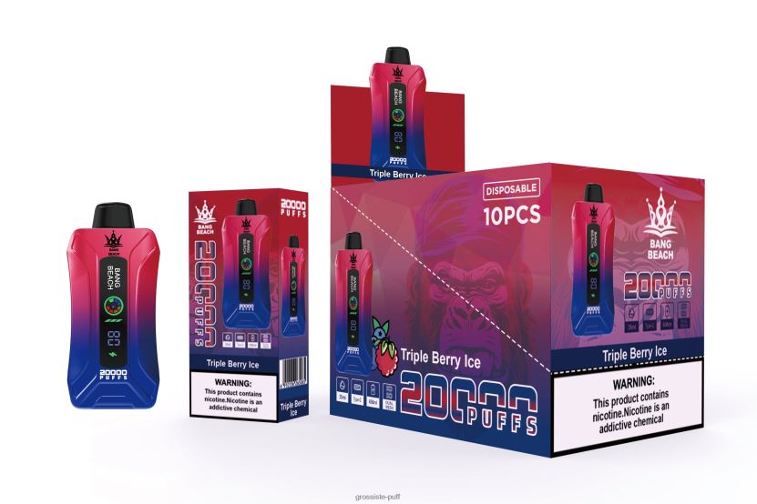 Bang Beach 20000 Puffs Smart Screen Vape Triple Berry Ice L6HJ668
