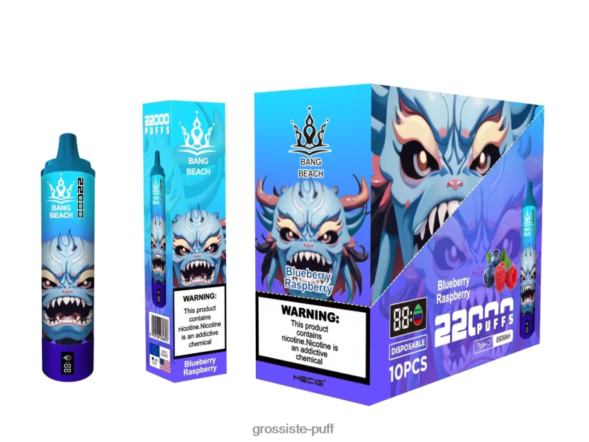 Bang Beach 22000 Puffs Smart Screen Blueberry Raspberry L6HJ6614