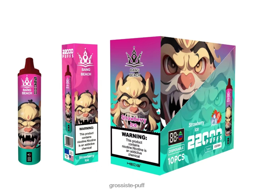 Bang Beach 22000 Puffs Smart Screen Strawberry Ice L6HJ6620