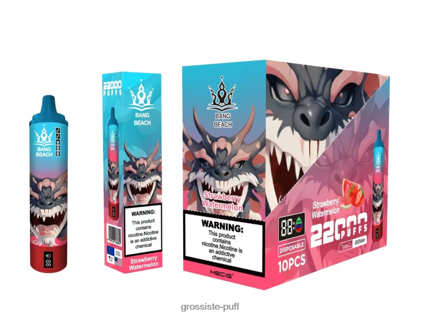 Bang Beach 22000 Puffs Smart Screen Strawberry Watermelon L6HJ6623