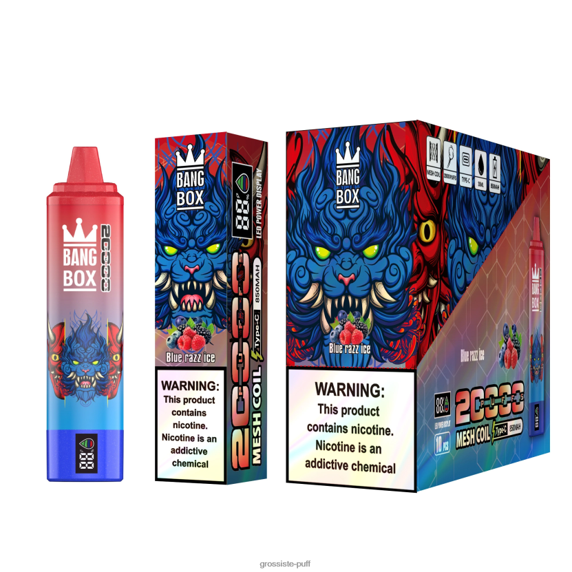 Bang Box 20000 Puffs Smart Screen Blue Razz Ice L6HJ6659