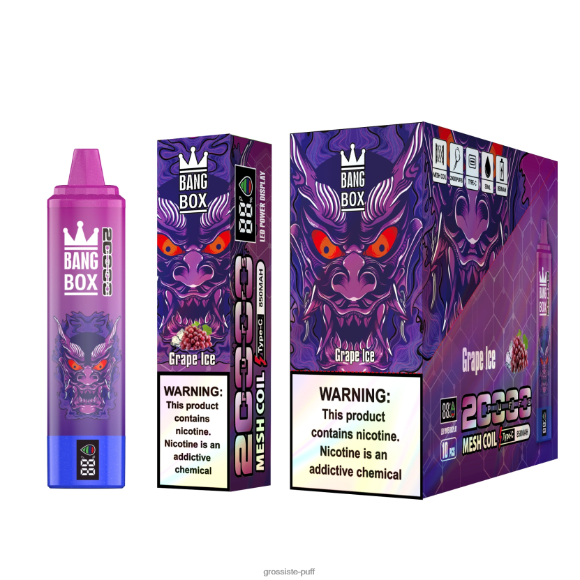 Bang Box 20000 Puffs Smart Screen Grape Ice L6HJ6661