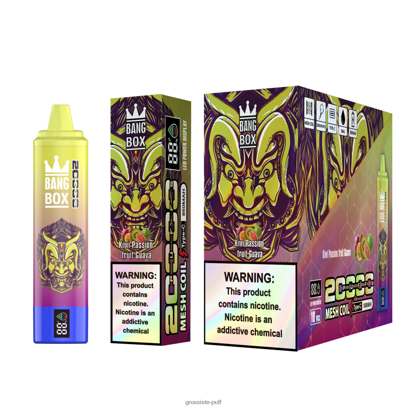 Bang Box 20000 Puffs Smart Screen Kiwi Passion Fruit Guava L6HJ6650