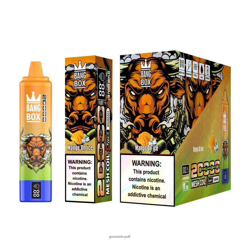 Bang Box 20000 Puffs Smart Screen Mango On Ice L6HJ6654