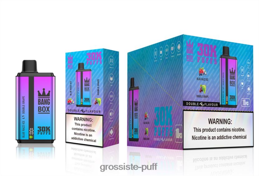 Bang Box 30000 Puffs Dual Flavors Blue Razz Ice & Double Grape L6HJ6672
