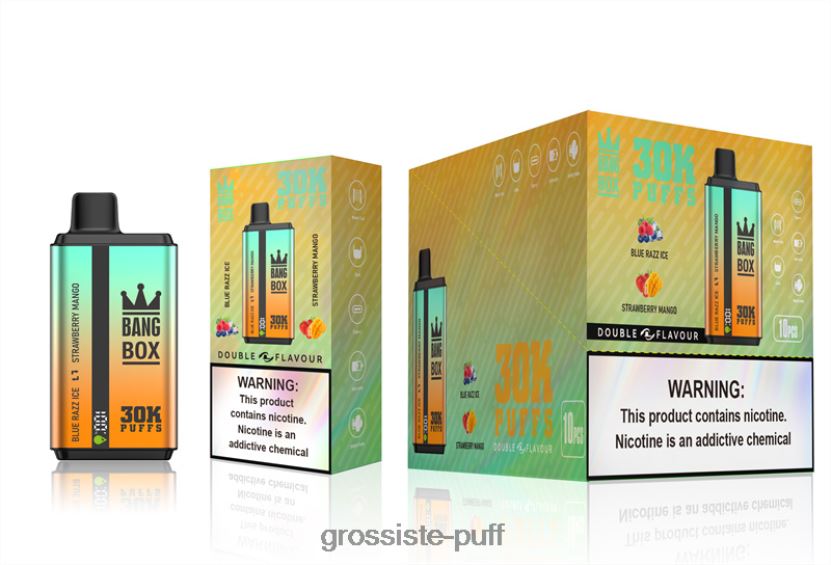 Bang Box 30000 Puffs Dual Flavors Blue Razz Ice & Strawberry Mango L6HJ6673