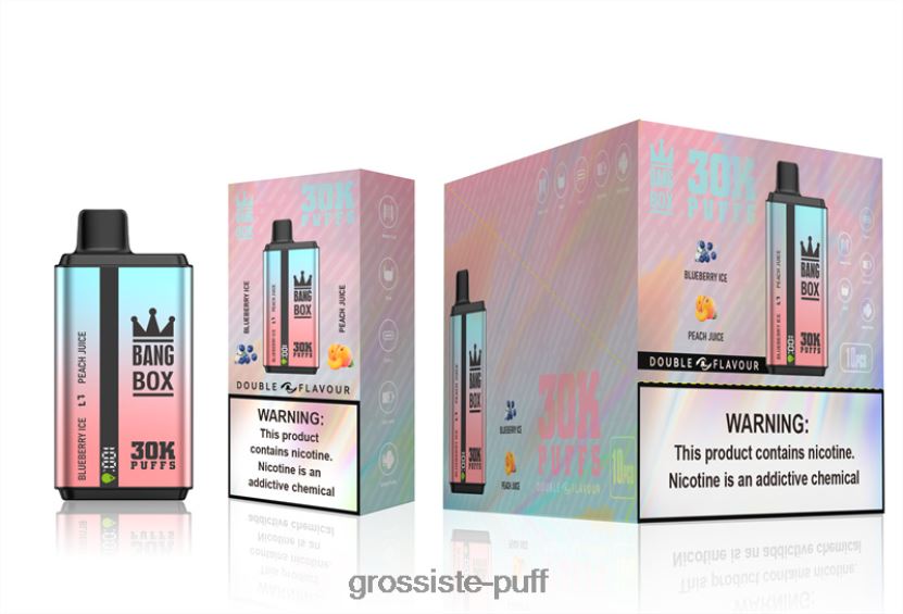 Bang Box 30000 Puffs Dual Flavors Blueberry Ice & Peach Juice L6HJ6663