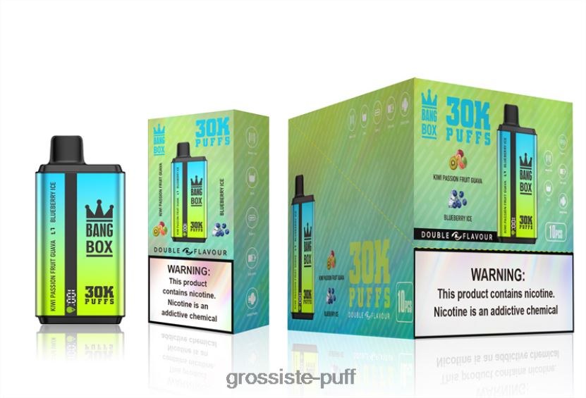 Bang Box 30000 Puffs Dual Flavors Kiwi Passion Fruit Guava & Blueberry Ice L6HJ6665