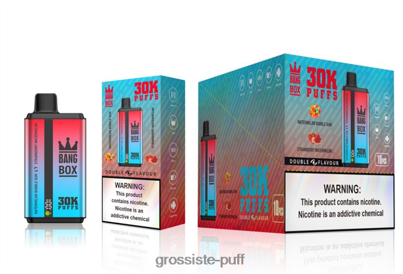 Bang Box 30000 Puffs Dual Flavors Watermelon Bubble Gum & Strawberry Watermelon L6HJ6668