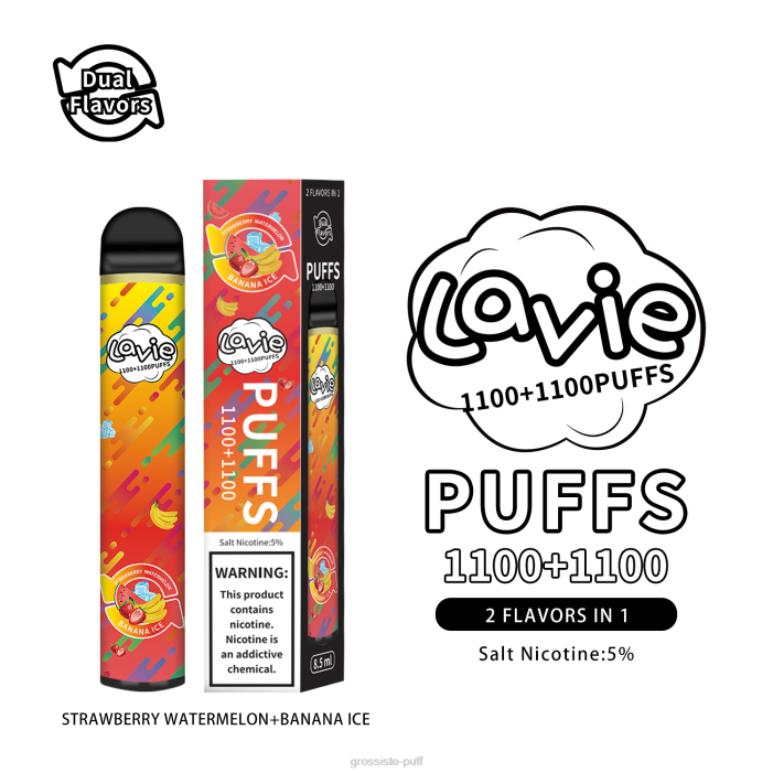 LAVIE BAR Switch 2200 Puffs Strawberry Watermelon/Banana Ice 4068295