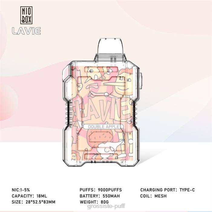 LAVIE NIO BOX 9000 Puffs Double Apple 4068195 LAVIE NIO BOX 9000 Puffs Double Apple 4068195