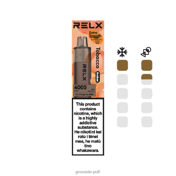 RELX MagicGo 4000 Disposable Vape Tobacco (Amber) 0BT845