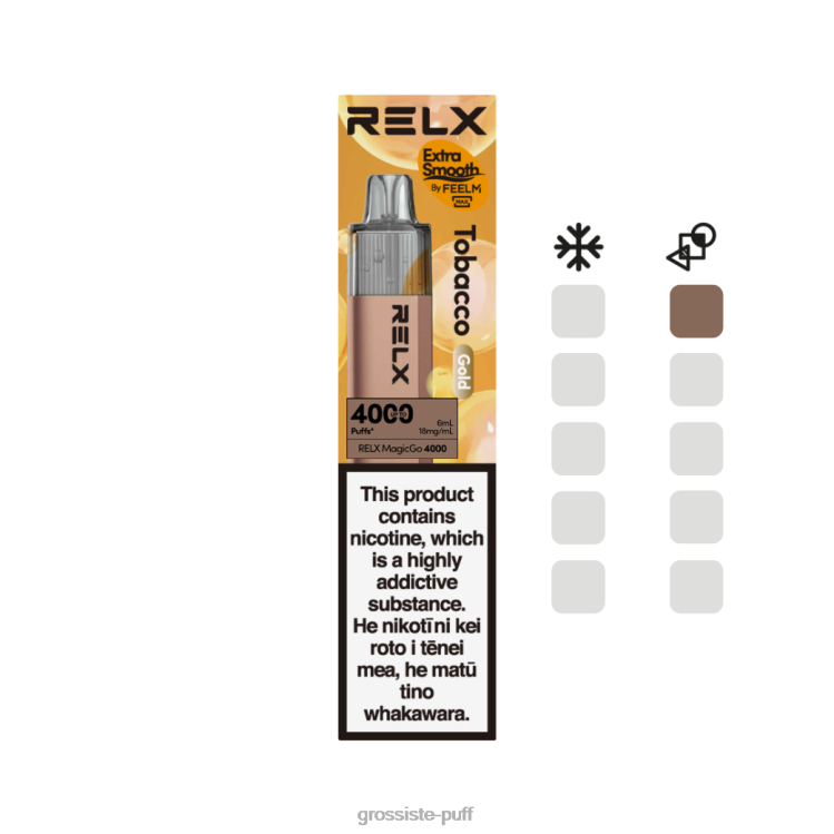 RELX MagicGo 4000 Disposable Vape Tobacco (Gold) 0BT842