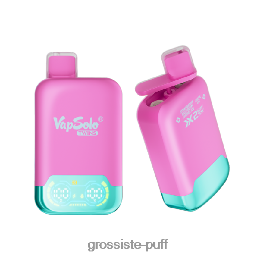 Vapsolo TWINS Disposable Vape Strawberry Raspberry Cherry Ice & Grape Ice Z06422127