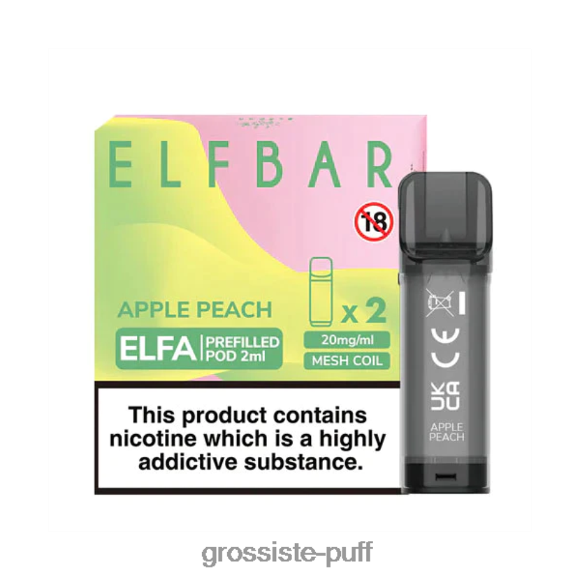 ELFBAR Elfa Pre-Filled Pod - 2ml - 20mg (2 Pack) Apple Peach 0FPL40325 ELFBAR Elfa Pre-Filled Pod - 2ml - 20mg (2 Pack) Apple Peach 0FPL40325