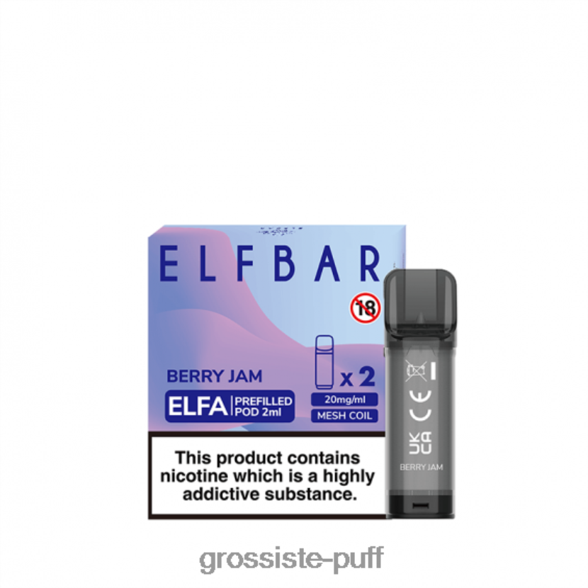 ELFBAR Elfa Pre-Filled Pod - 2ml - 20mg (2 Pack) Berry Jam 0FPL40341 ELFBAR Elfa Pre-Filled Pod - 2ml - 20mg (2 Pack) Berry Jam 0FPL40341